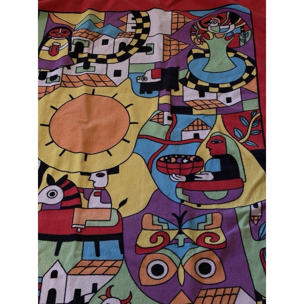 Hilasal El Salvador Beach Towel Bright Colors Cotton Folk Art Culture